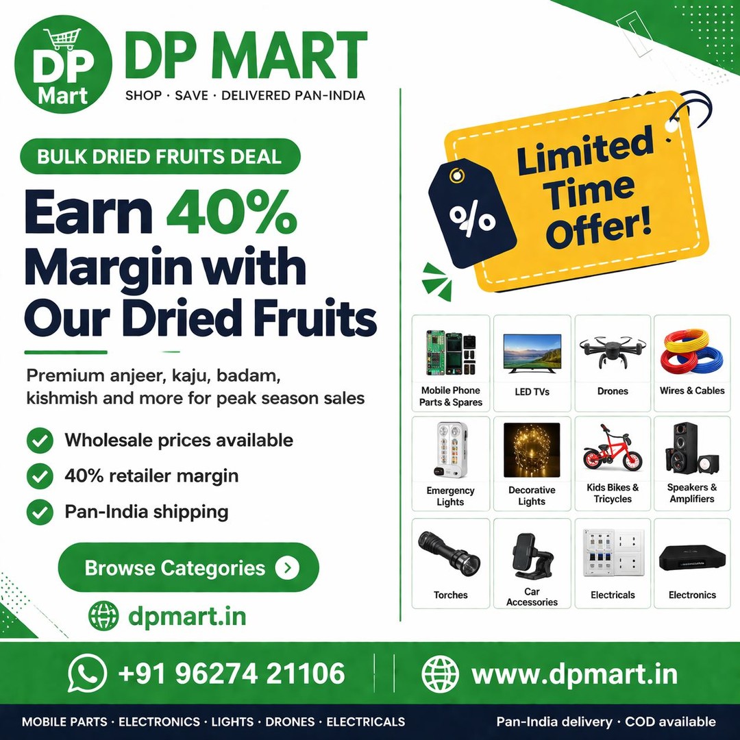 Earn 40% Margin This Diwali with DPMart Dry Fruits Wholesale Offer