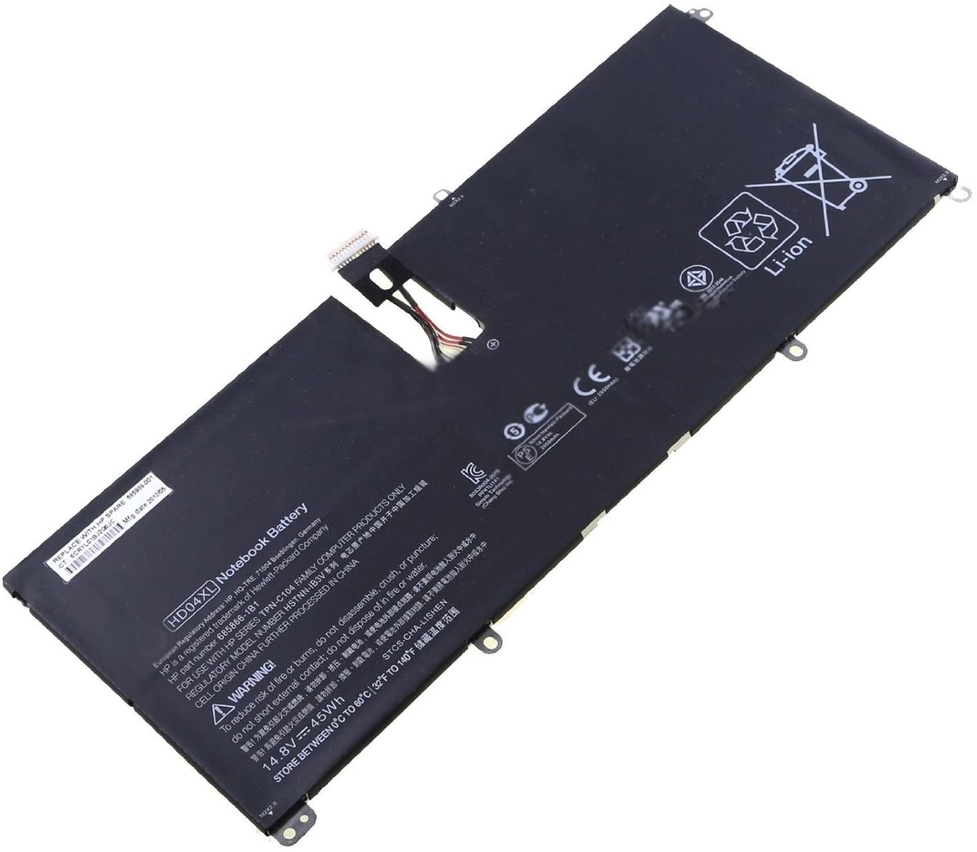 HP Laptop Battery 3200mAh, 4-Cell High Quality Compatible for HP HD04XL – Envy Spectre XT 13 Series Laptop