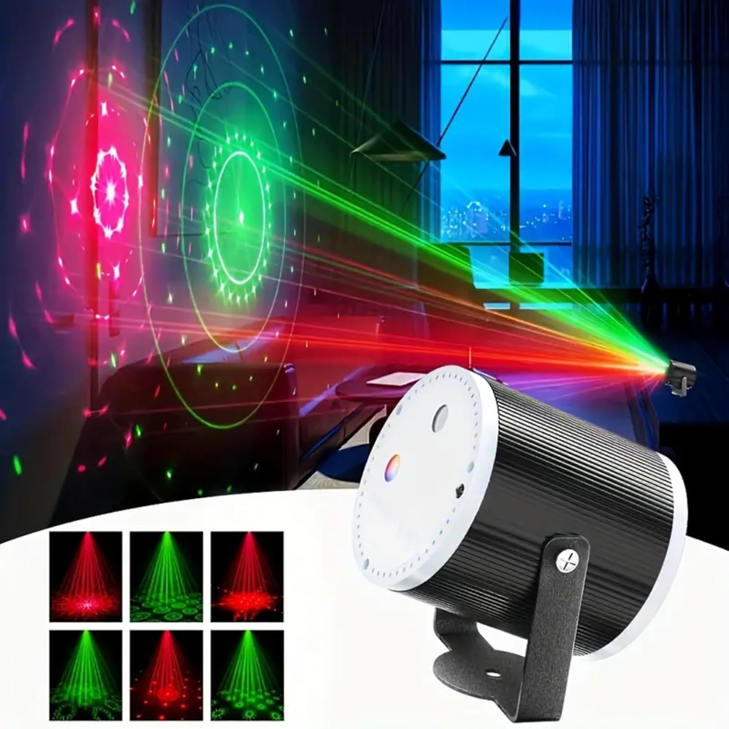 Led Cylinder 24 Design Laser Pattern Effect Light