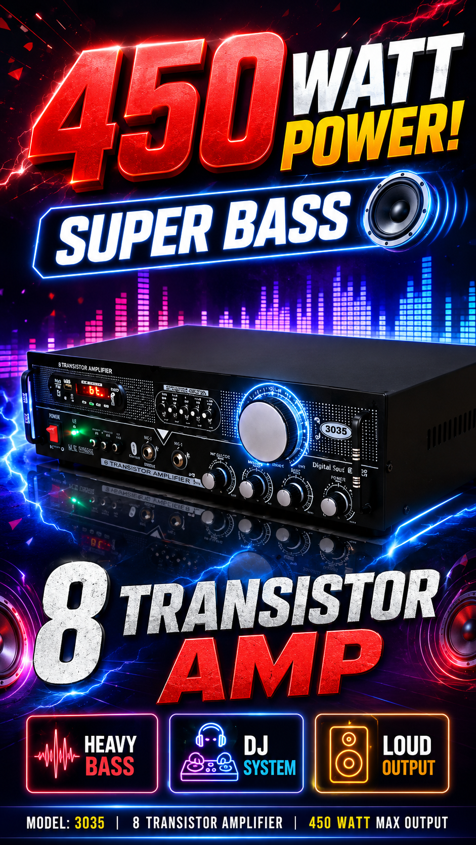 8 Transistor Amplifier 3055