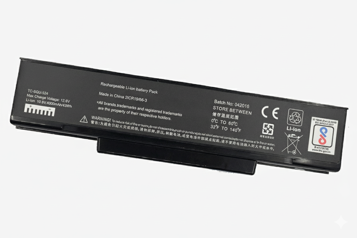 Compatible Battery for HCL SQU524-1 – SQU-524, SQU-528, SQU-503 Laptops (4000mAh, 6-Cell)