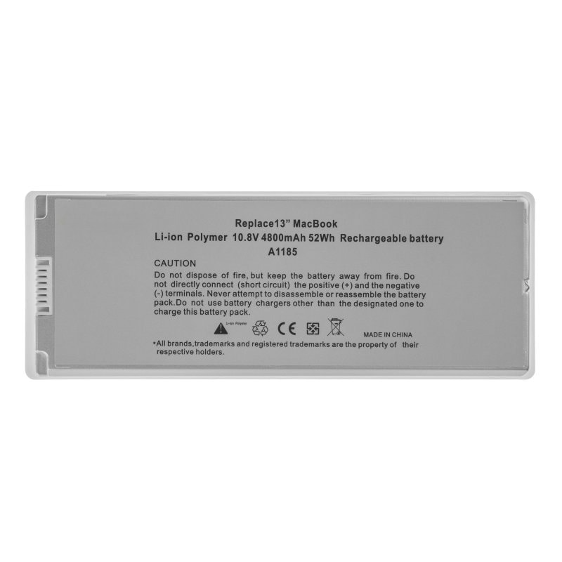 Apple Laptop Battery 4800mAh, 6-Cell High Quality Compatible for Apple A1185 – MA561, MacBook 13″ A1181, 13″ MA254, 13″ MA255 Series Laptops