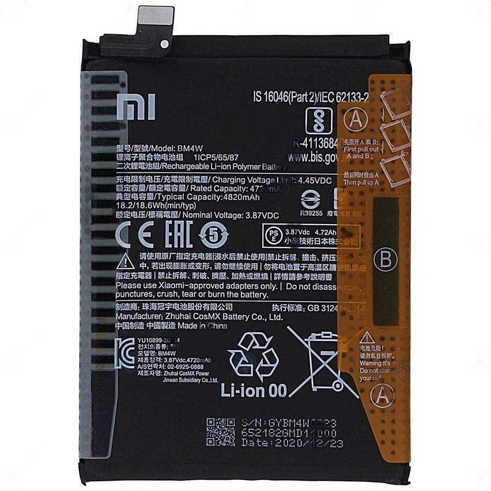 Mi 10i BM4W Battery 100% Care Original