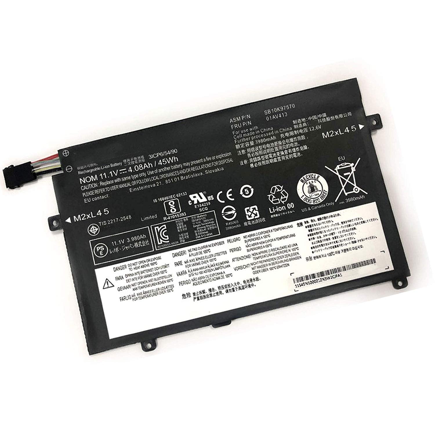 Compatible Battery for Lenovo 01AV412 – E470, E470C Laptops (3500mAh, 3-Cell)