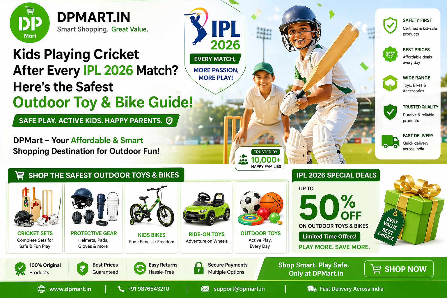Kids Playing Cricket After Every IPL 2026 Match? Here’s the Safest Outdoor Toy & Bike Guide