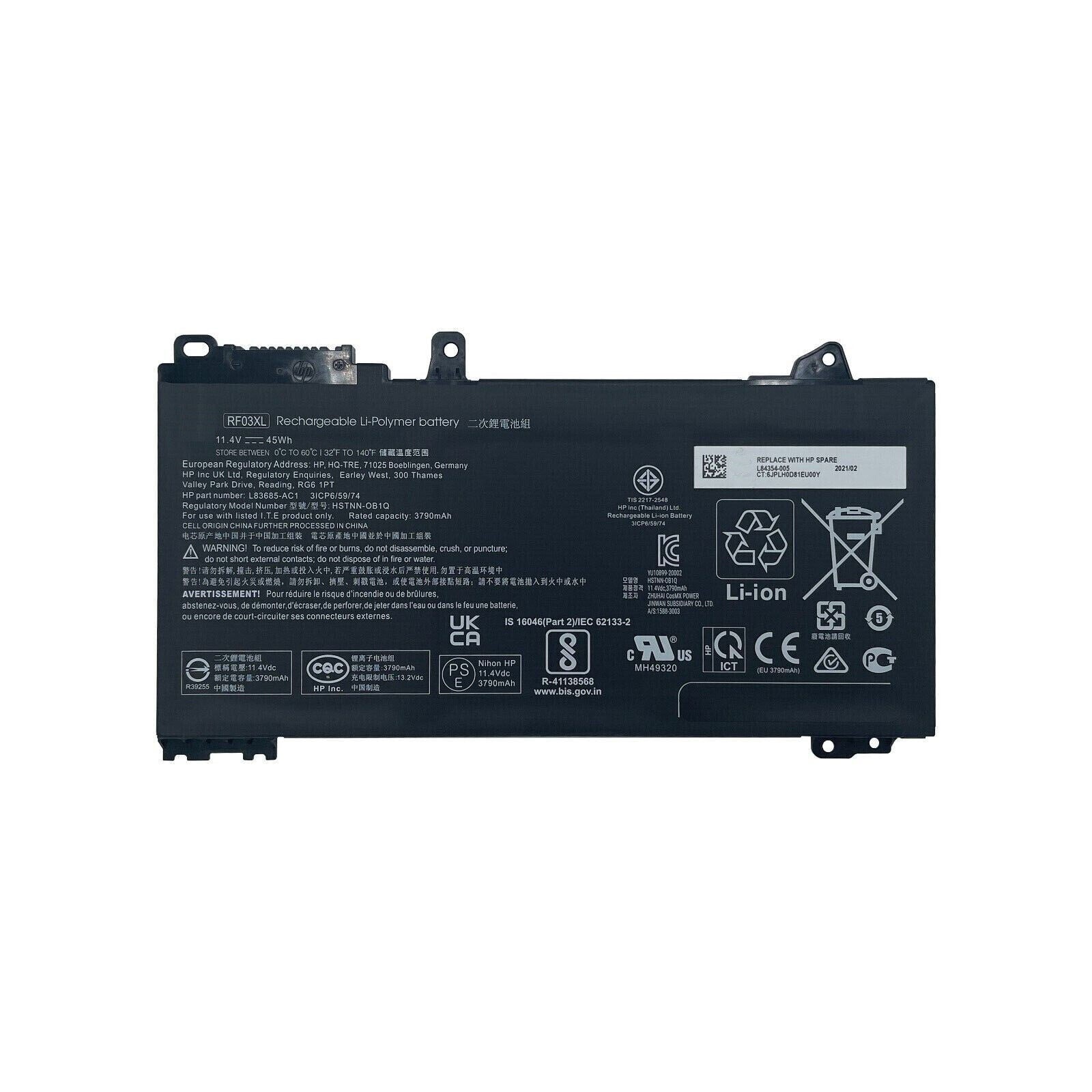 HP Laptop Battery 3500mAh, 3-Cell High Quality Compatible for HP RF03XL- Pavilion x360 14 Convertible, ProBook 455 G7 Laptop