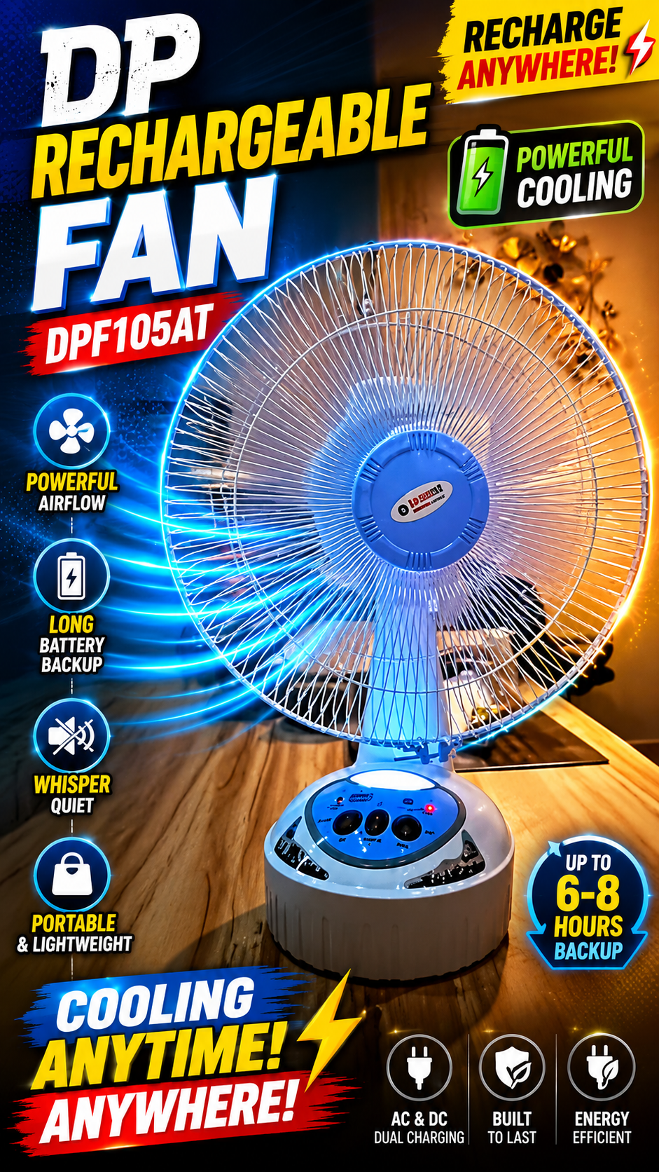 DP Rechargeable Fan DP-F105AT