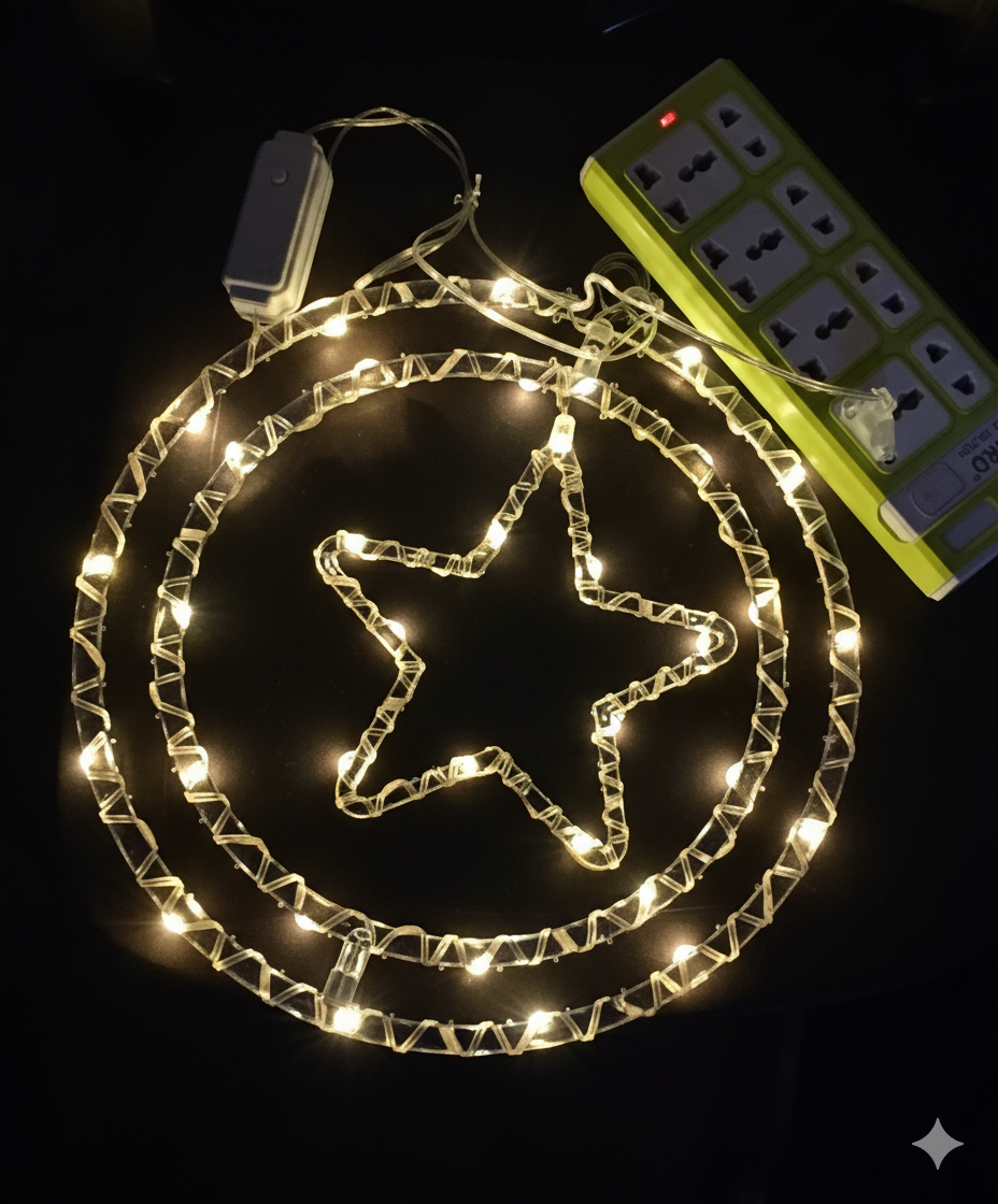2 Ring Star,Dancing Pendant type Light with different Modes for Diwali