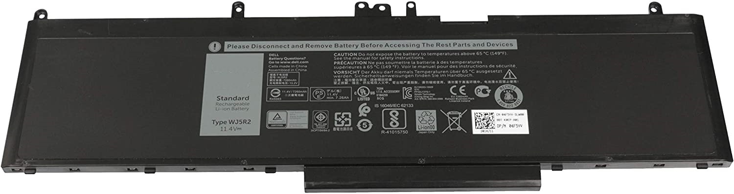 Dell Laptop Battery 5500mAh, 6-Cell High Quality Compatible for Dell WJ5R2 – Precision 3510, Latitude 5570 Laptops