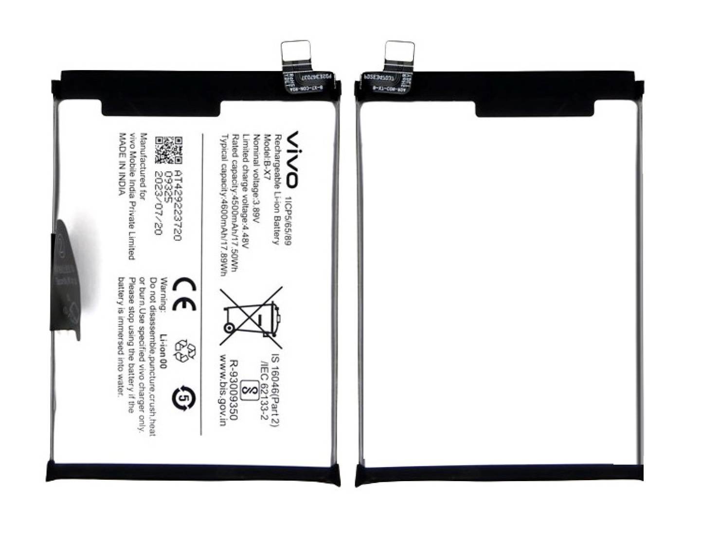 Vivo IQOO Z7 Pro B-X7 Battery 100% Care Original