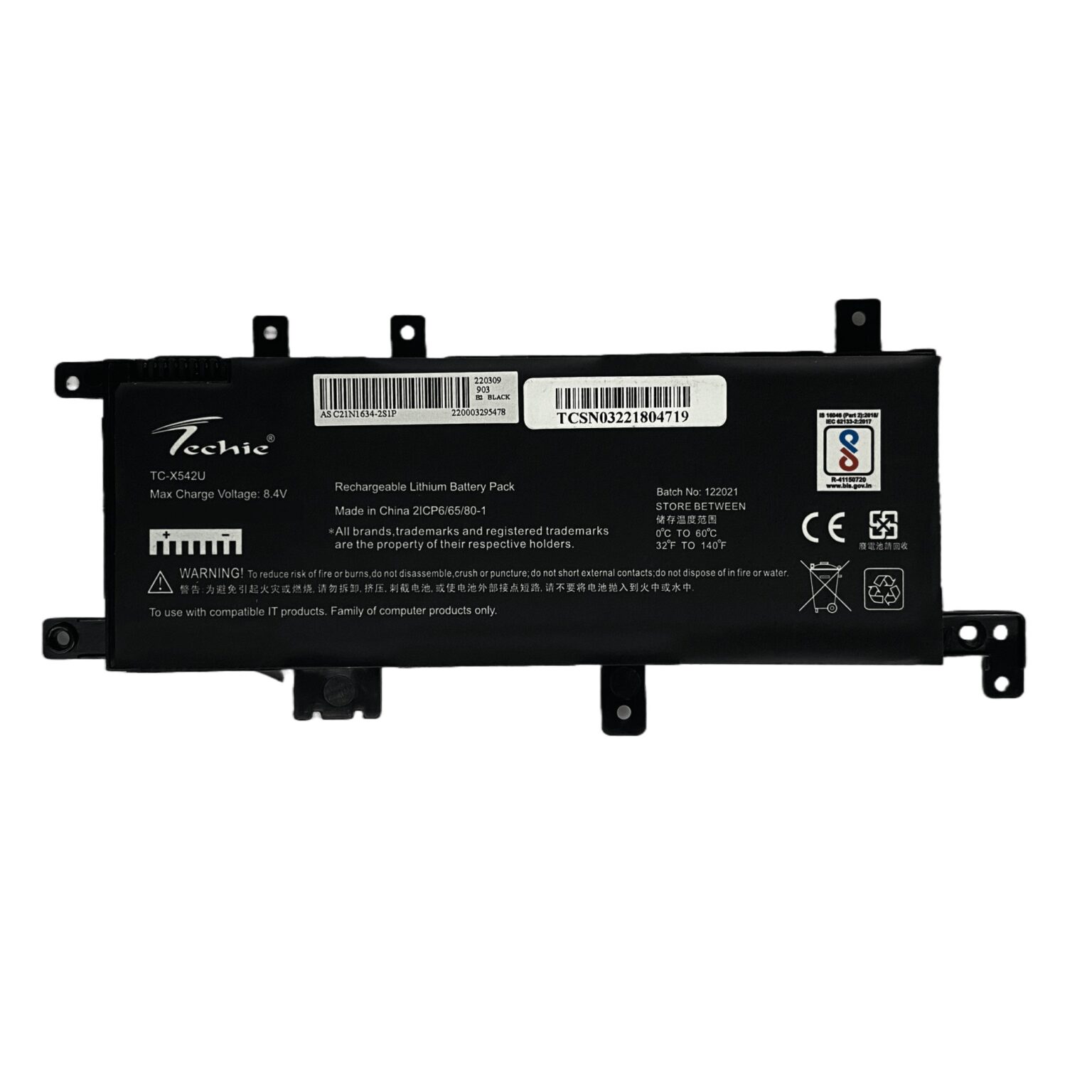 Compatible Battery for ASUS C21N1634 – X542, A580B, R542UQ Laptops (4000mAh, 2-Cell)