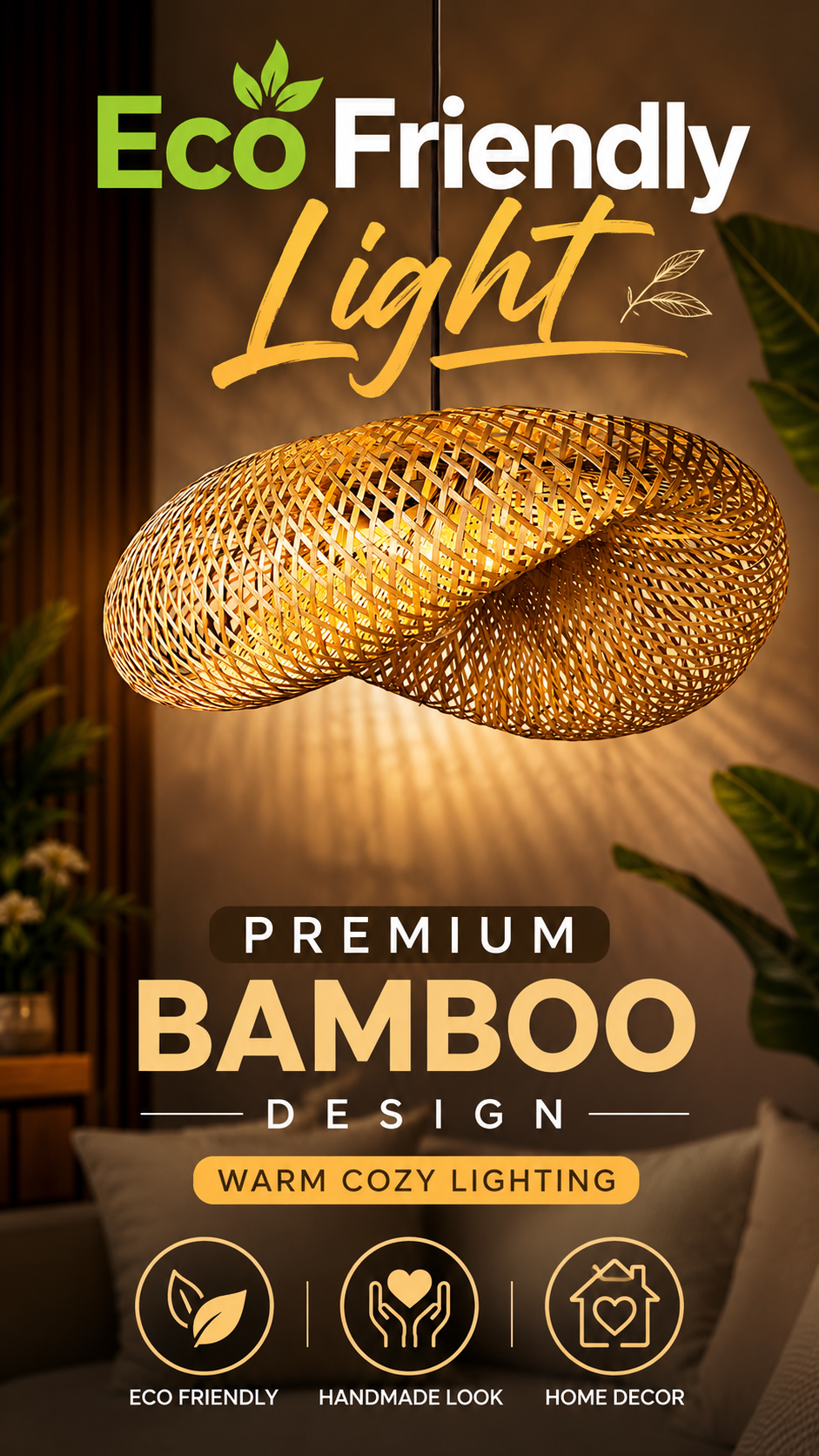 Bamboo eco friendly hanging lights