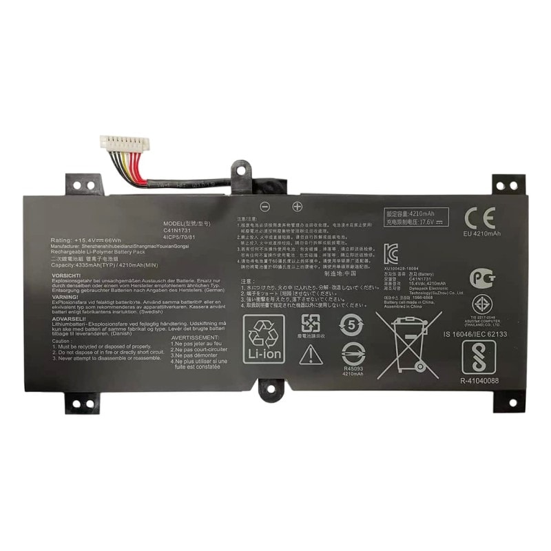 Battery for Asus C41N1731 GL504 – Asus ROG Strix GL504GM-ES191T, ES200T, ES204T, Laptop (3400mAh, 4-Cell)