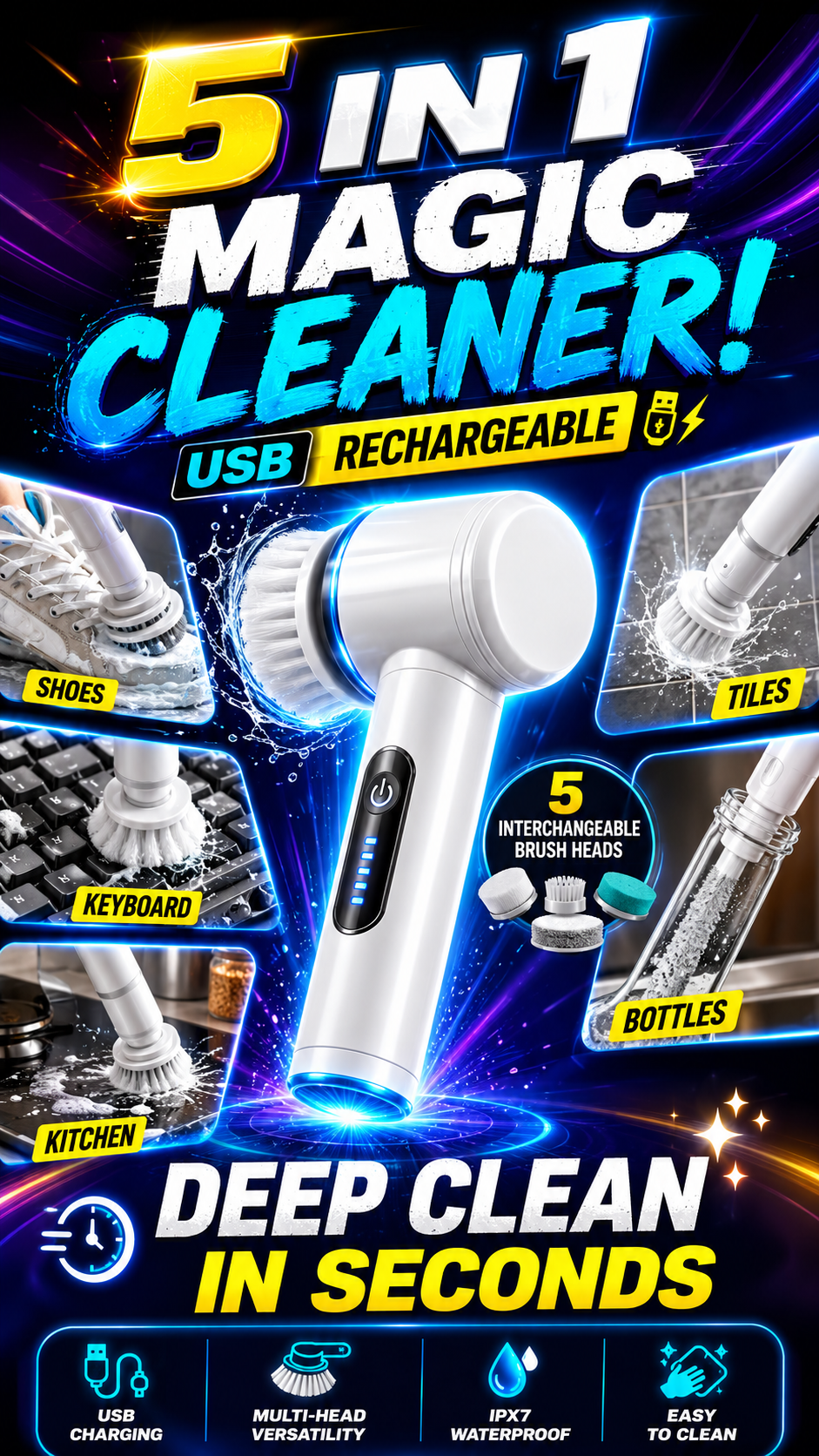 5 in 1 USB Cleaning Magic Brush