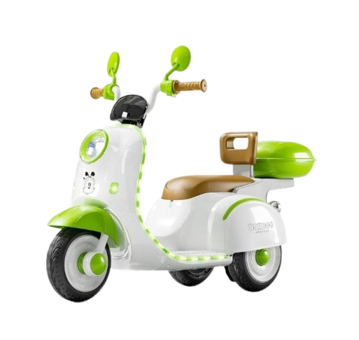 IGL-611 Vespa 12V Battery Operated Ride-On Scooter for Kids with Remote | Electric Scooter with Foot Accelerator, Music & Lights