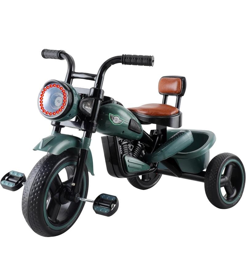 ninja-plug-n-play-durable-kidspedal-baby-tricycle-storage-basket-leather-seat-led-headlight-music-for-18-months-to-5-yearsboysgirls-igloo-ig-10